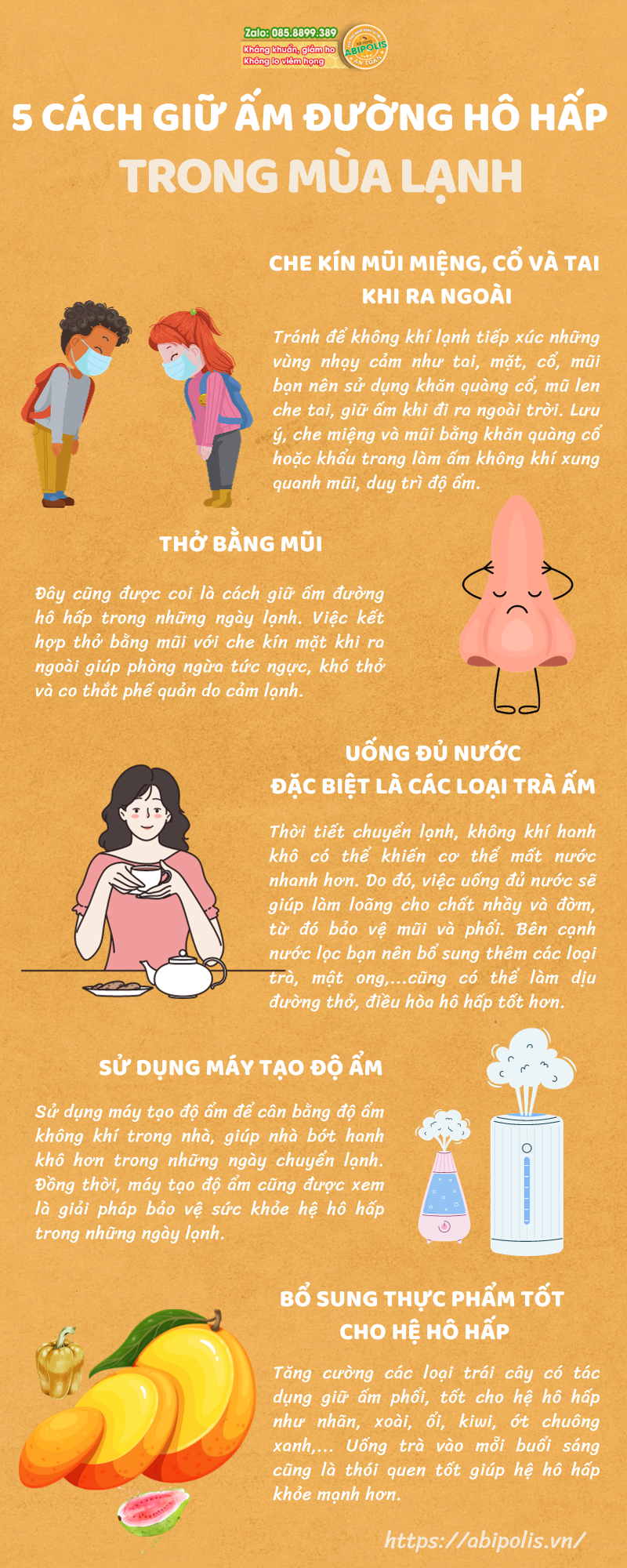 5 CÁCH GIỮ ẤM ĐƯỜNG HÔ HẤP TRONG MÙA LẠNH